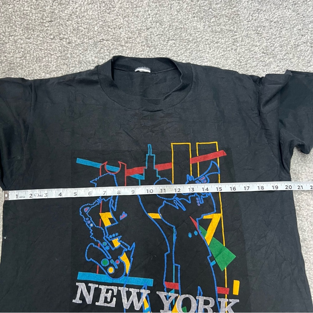 Vintage New York Shirt Adult Medium? Black Jazz Graphic SHOWPLACE FRED BALDUS 80 - Picture 4 of 10